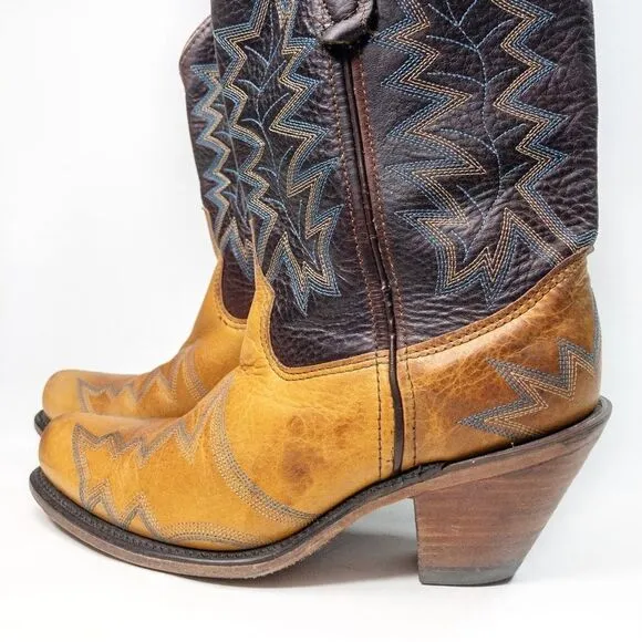 Vintage Double H Mid-Calf Leather Dress Boots Size Ladies 7M