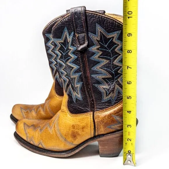Vintage Double H Mid-Calf Leather Dress Boots Size Ladies 7M