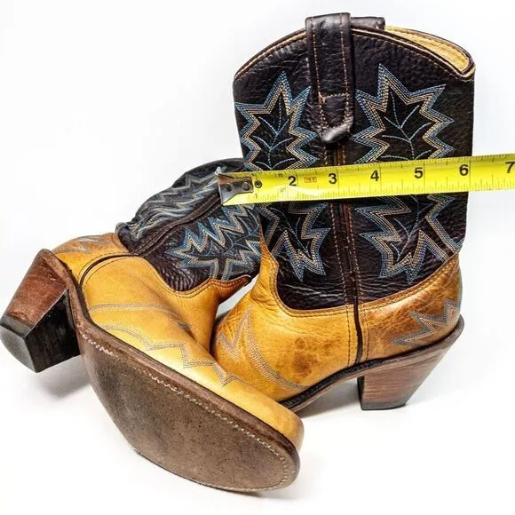 Vintage Double H Mid-Calf Leather Dress Boots Size Ladies 7M
