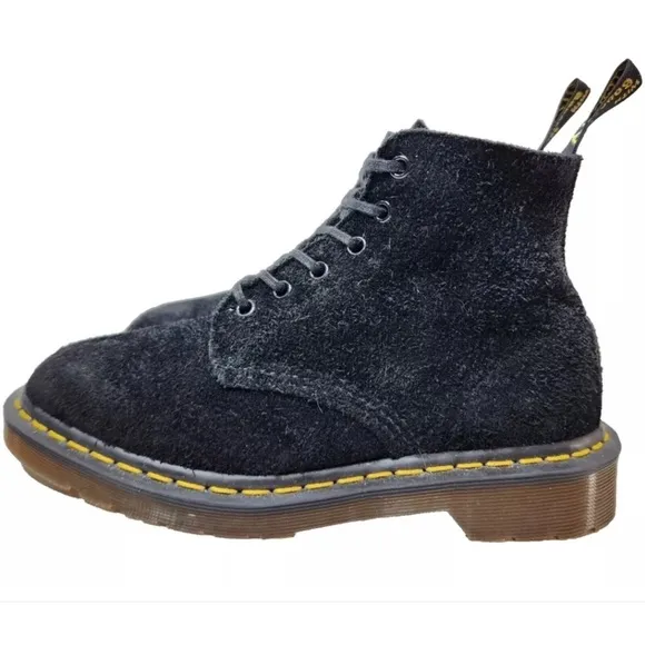 Vintage Dr. Marten Black Suede 6 Eyelet Boots RARE!