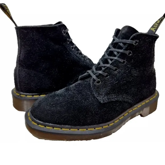 Vintage Dr. Marten Black Suede 6 Eyelet Boots RARE!