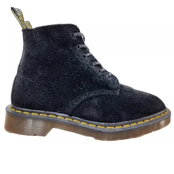 Vintage Dr. Marten Black Suede 6 Eyelet Boots RARE!