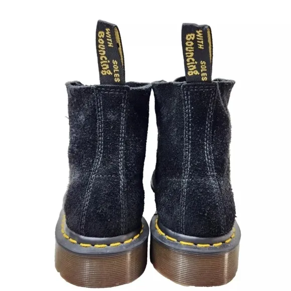 Vintage Dr. Marten Black Suede 6 Eyelet Boots RARE!