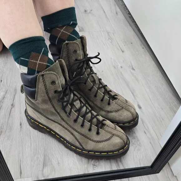 vintage Dr. Martens 90's brown suede chunky Made in England combat boots WMS 7.5