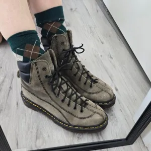 vintage Dr. Martens 90's brown suede chunky Made in England combat boots WMS 7.5