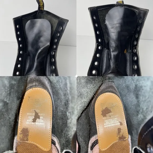 Vintage Dr. Martens Black Boots with Smooth Leather and Lace-Up Design