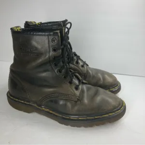Vintage Dr Martens Combat Boots 8.5 Black Leather Made In England