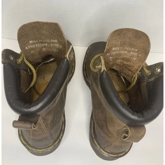 Vintage Dr. Martens Doc England 90's Brown Lug Sole 939 Ankle Boots US 4 Youth
