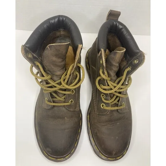 Vintage Dr. Martens Doc England 90's Brown Lug Sole 939 Ankle Boots US 4 Youth