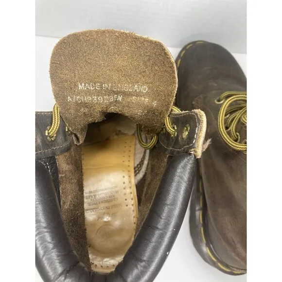 Vintage Dr. Martens Doc England 90's Brown Lug Sole 939 Ankle Boots US 4 Youth