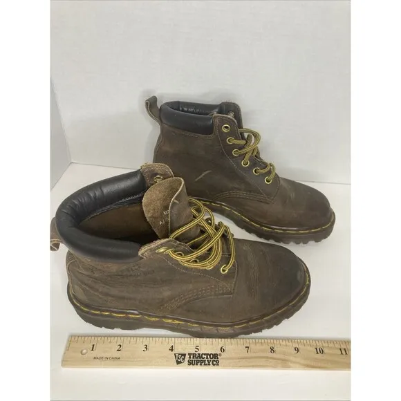 Vintage Dr. Martens Doc England 90's Brown Lug Sole 939 Ankle Boots US 4 Youth