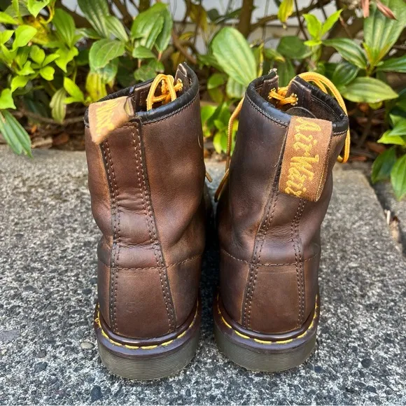 Vintage Dr. Martens Made in England 1460 Brown Leather Boots MIE 90s
