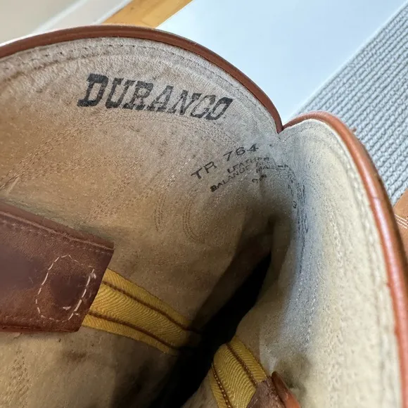 Vintage Durango Light Brown Leather Embroidered Cowboy Boots Men’s 8 / Wmn’s 9.5