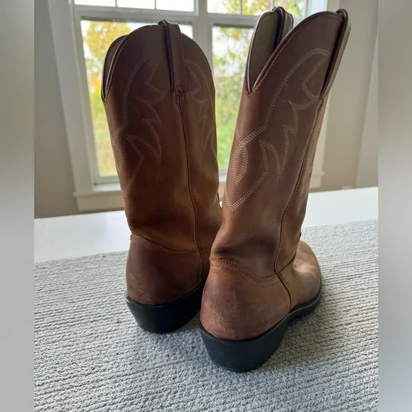 Vintage Durango Light Brown Leather Embroidered Cowboy Boots Men’s 8 / Wmn’s 9.5