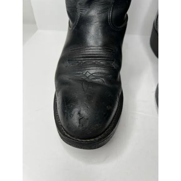 Vintage Durango Men's Western Black Leather Cowboy Boots Western Size 7.5