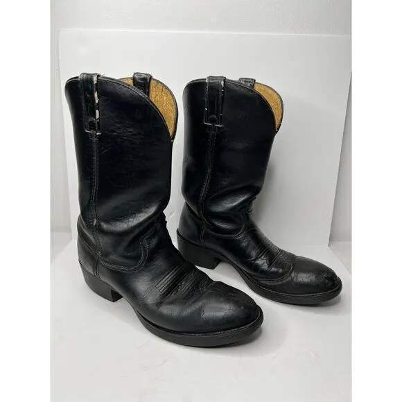 Vintage Durango Men's Western Black Leather Cowboy Boots Western Size 7.5