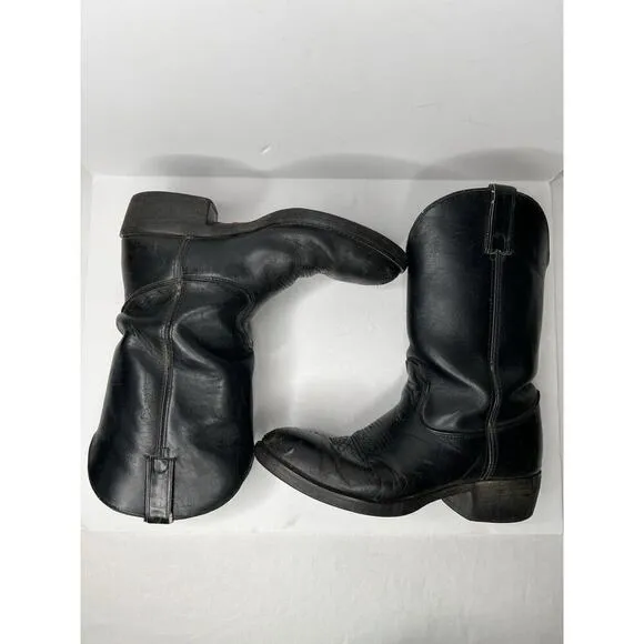 Vintage Durango Men's Western Black Leather Cowboy Boots Western Size 7.5
