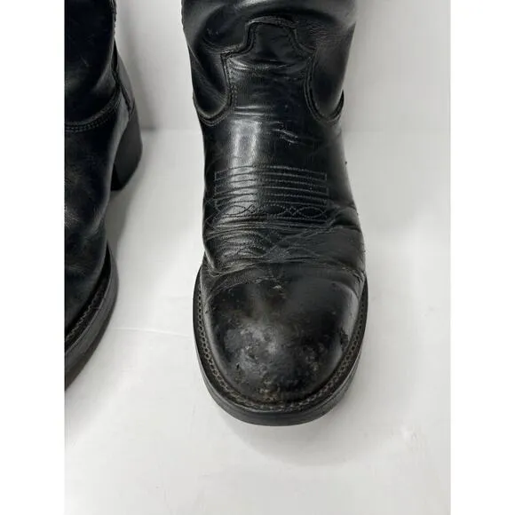 Vintage Durango Men's Western Black Leather Cowboy Boots Western Size 7.5