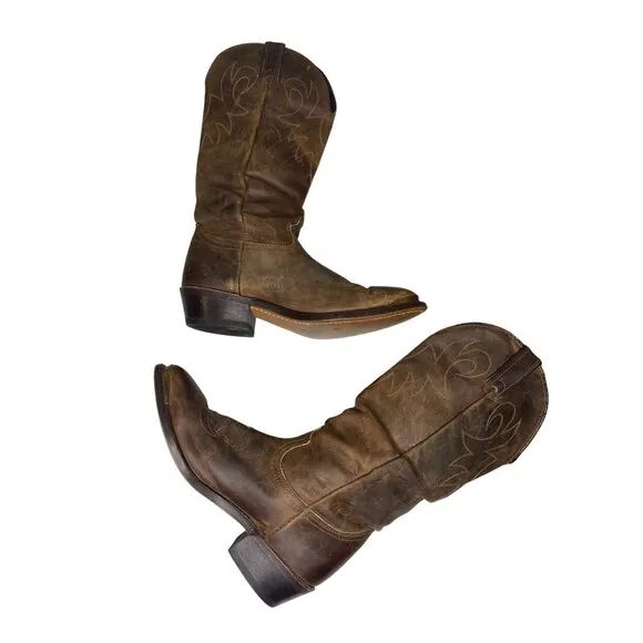 Vintage Durango Oiled Brown Leather Western Cowboy Boots Size 7