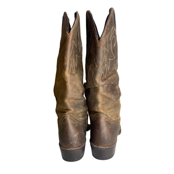 Vintage Durango Oiled Brown Leather Western Cowboy Boots Size 7