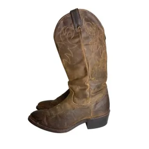 Vintage Durango Oiled Brown Leather Western Cowboy Boots Size 7