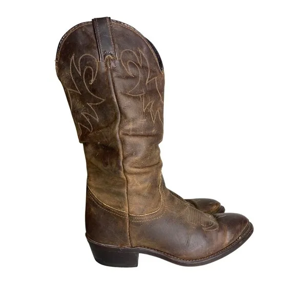 Vintage Durango Oiled Brown Leather Western Cowboy Boots Size 7
