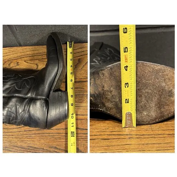 Vintage Durango West 11610 Black Leather Western Cowboy Boots Men’s 10 D