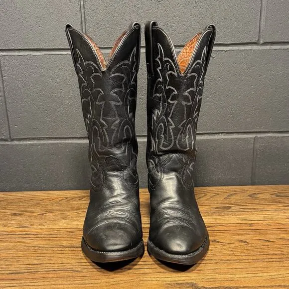 Vintage Durango West 11610 Black Leather Western Cowboy Boots Men’s 10 D