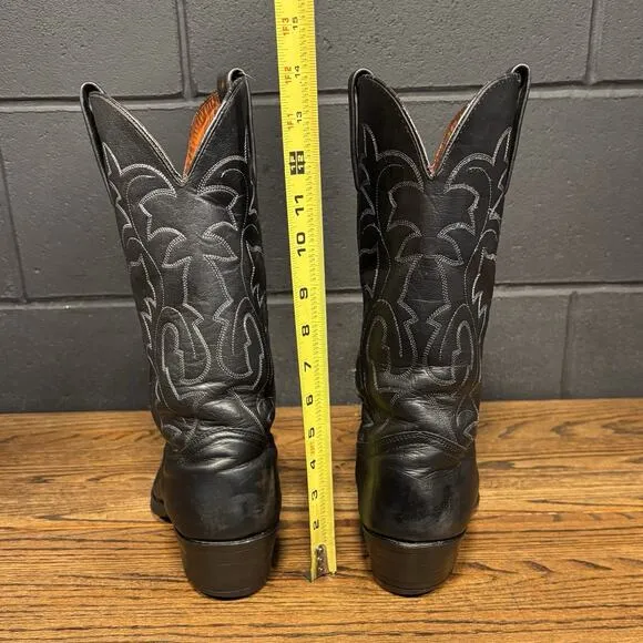 Vintage Durango West 11610 Black Leather Western Cowboy Boots Men’s 10 D
