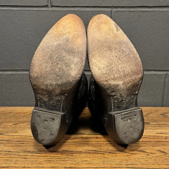 Vintage Durango West 11610 Black Leather Western Cowboy Boots Men’s 10 D