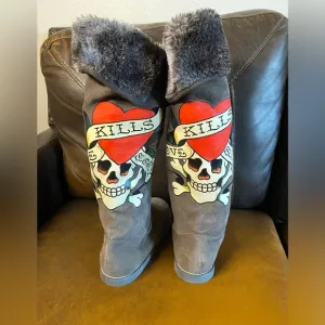 Vintage Ed Hardy Brand New Boots Sz.10