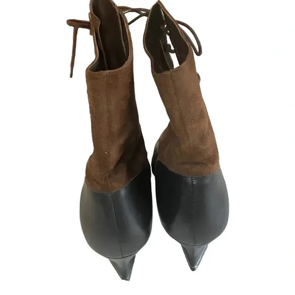 Vintage Edwardian Granny Boots Two Tone 9.5