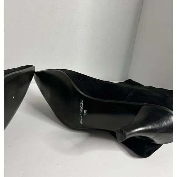Vintage Enzo Angiolini Women’s Suede Black Boots Size 10M Heels 3 Inch