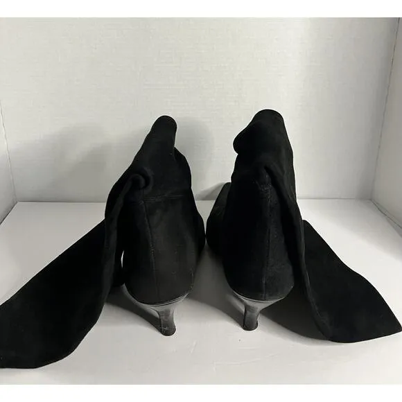 Vintage Enzo Angiolini Women’s Suede Black Boots Size 10M Heels 3 Inch
