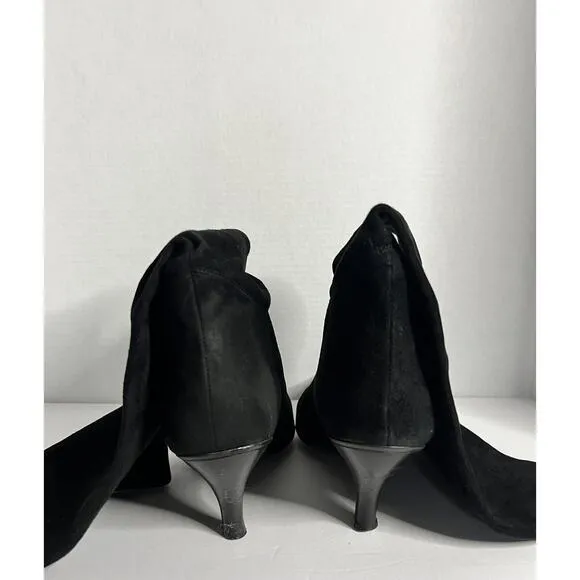 Vintage Enzo Angiolini Women’s Suede Black Boots Size 10M Heels 3 Inch