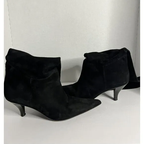 Vintage Enzo Angiolini Women’s Suede Black Boots Size 10M Heels 3 Inch
