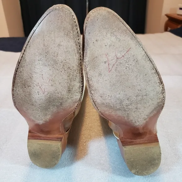 Vintage Exotic Eel Skin Cowboy Boots Men's US Size 10.5 Made In USA Flaws