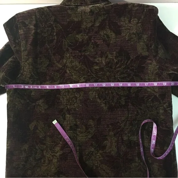 Vintage Expose Burgundy Filigree Printed Chenille Blazer