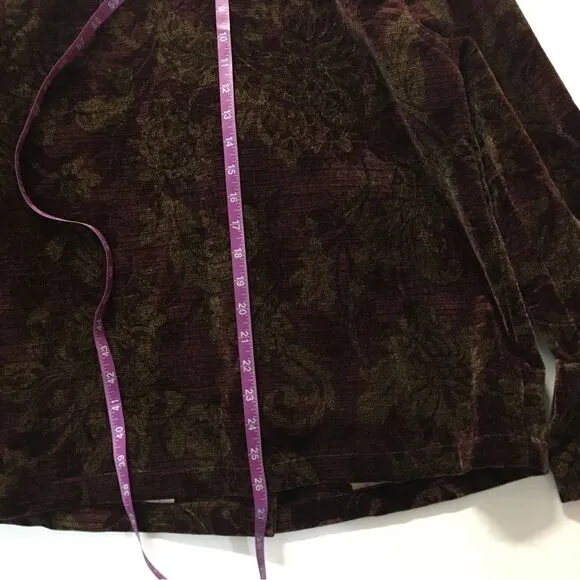 Vintage Expose Burgundy Filigree Printed Chenille Blazer