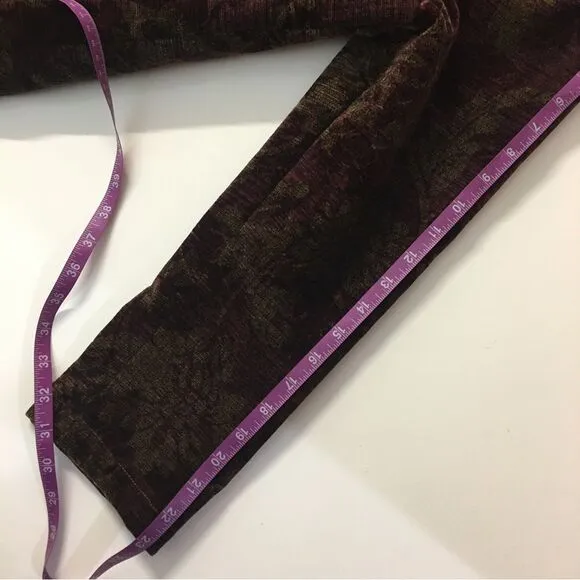 Vintage Expose Burgundy Filigree Printed Chenille Blazer