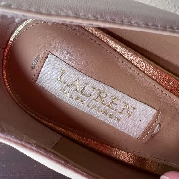 Vintage Fashion Lauren Ralph Lauren 7.5B Viona Nutral Beige High-Heel Pumps, Wom