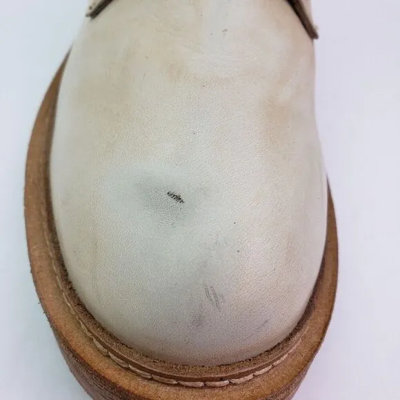 Vintage Foundry Co Delia Womens Size 7 Beige Leather Lace Up Combat Boots VFL134