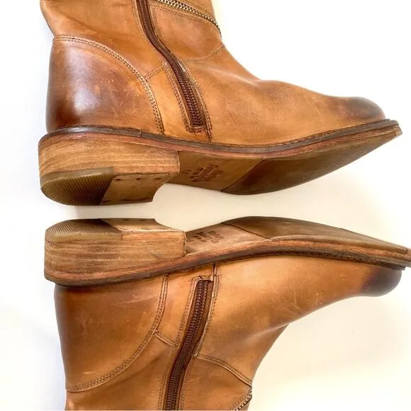 Vintage Foundry Co Regine Brown Leather Zipper Boots size 7.5