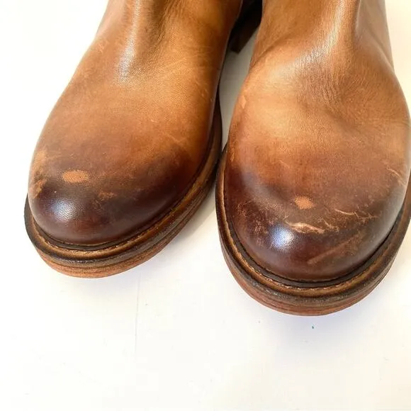 Vintage Foundry Co Regine Brown Leather Zipper Boots size 7.5
