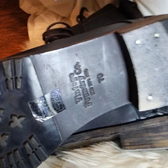 Vintage Foundry‎ Whipstitched Leather Lace up Boots 10