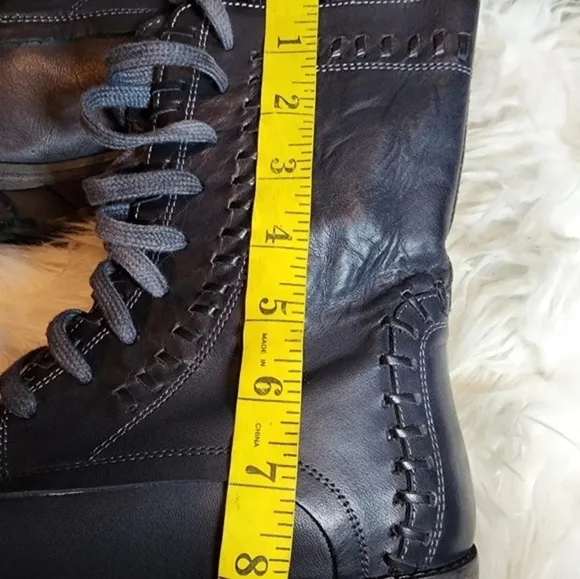 Vintage Foundry‎ Whipstitched Leather Lace up Boots 10