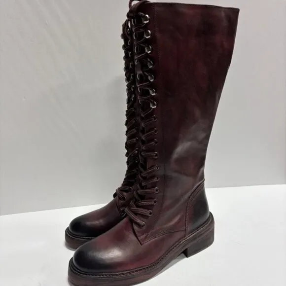 Vintage Foundry Women’s Sadelle Tall Lace-Up Boots, Size 6.5 M
