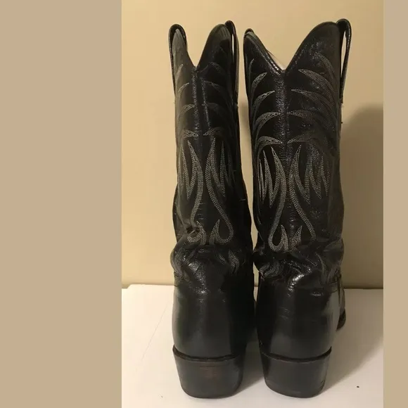Vintage FRAUSA Black Leather Western Cowboy Boots