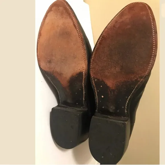 Vintage FRAUSA Black Leather Western Cowboy Boots