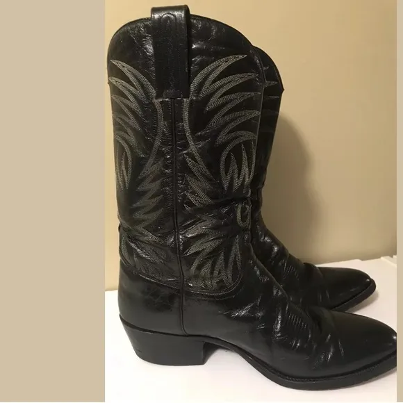 Vintage FRAUSA Black Leather Western Cowboy Boots